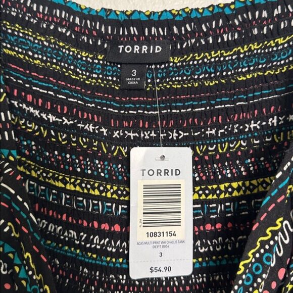 NWT Torrid Babydoll Tank Dress Womens 3X Geometric Colorful Sleeveless Full NEW - Picture 4 of 8